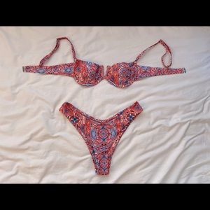 SHEIN bohemian patterned underwire bikini